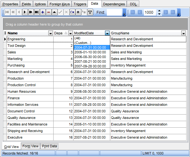 Online Documentation For SQL Manager For MySQL | SQLManager